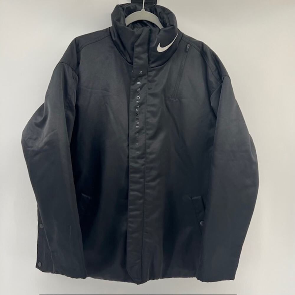 Nike Air Sportswear Synthetic Fill Black Satin Jacket Womens Xl Cu5831010 Boxy